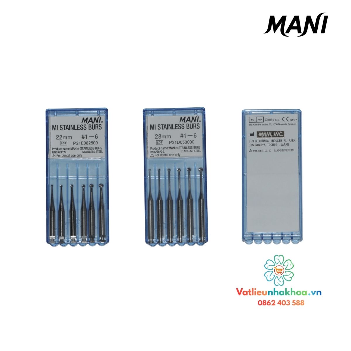 Mũi nạo ngà tay chậm MI Stainless Burs Mani