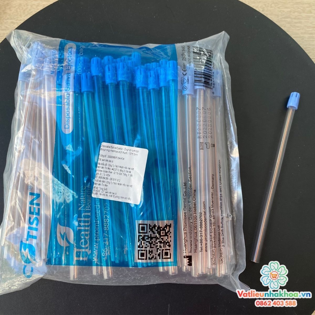 Ống hút nước bọt lõi đồng Tisen