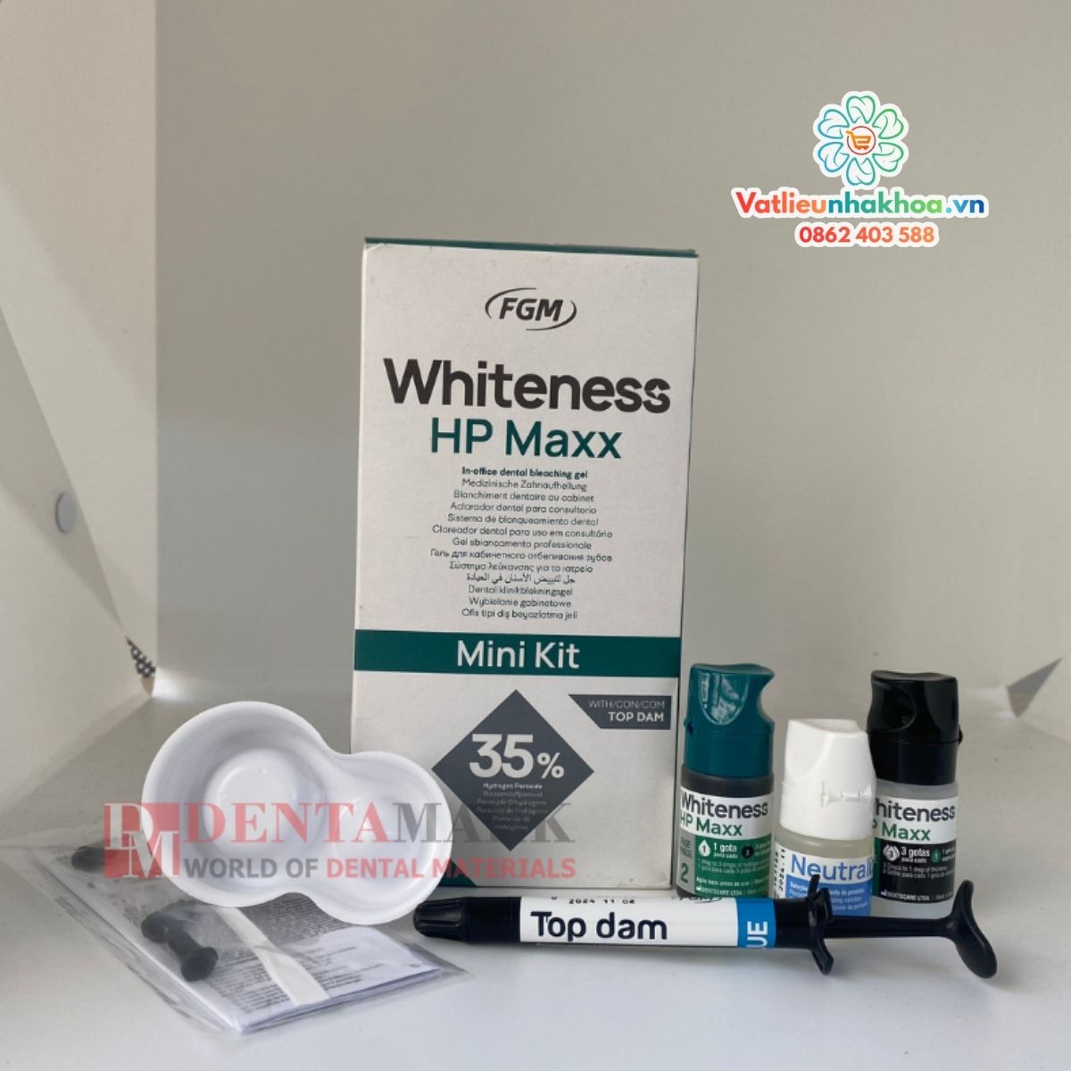 Tẩy trắng răng Whiteness Hp maxx 35% tại phòng