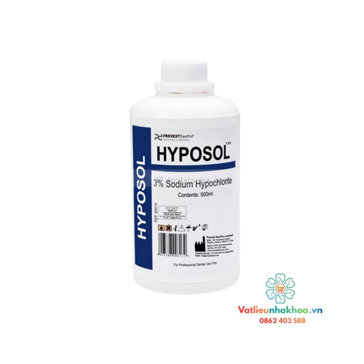 Dung dịch bơm rửa ống tủy Hyposol 3% 500ml