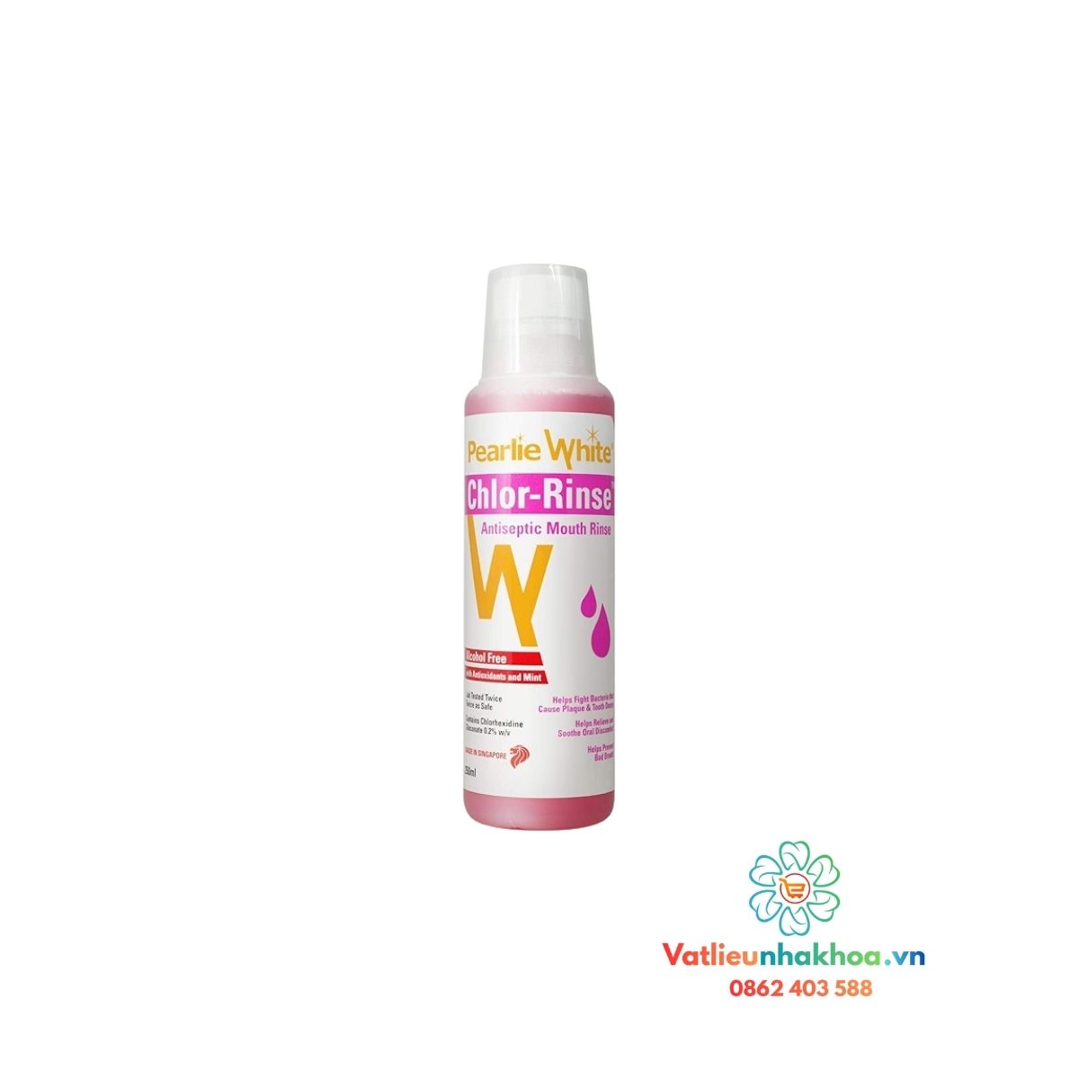 Nước súc miệng sát khuẩn Pearlie White Chlor-Rinse Mouth Rinse