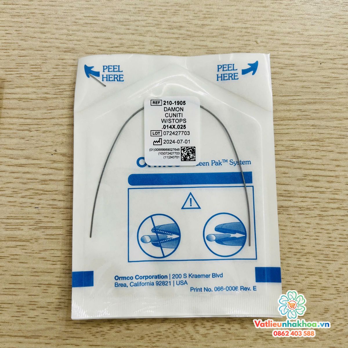 Dây cung nong hàm Damon CuNiTi - Ormco