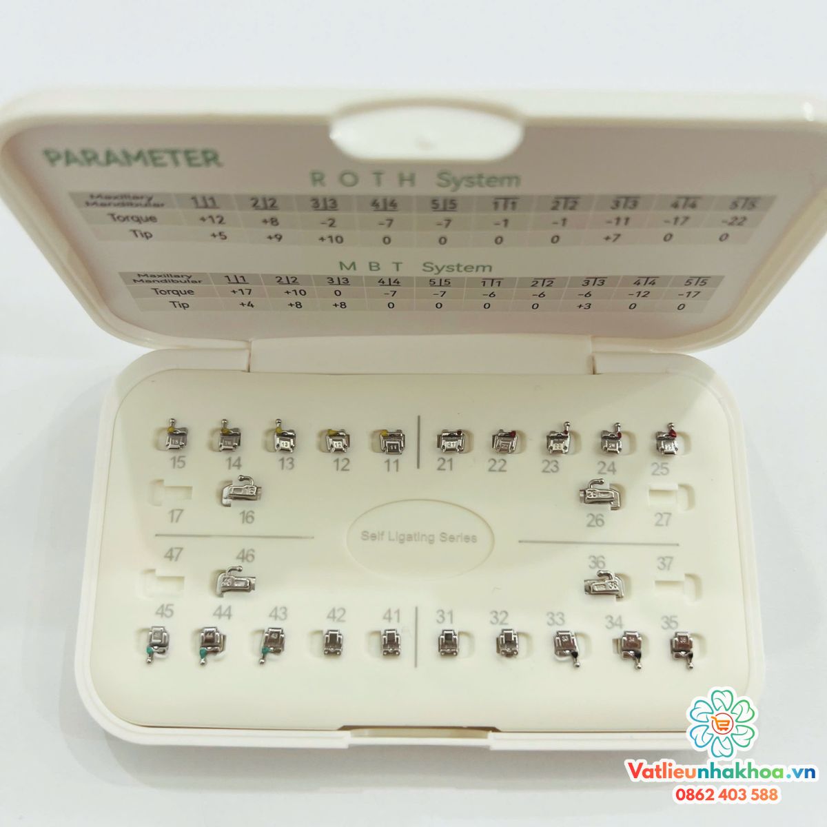 Mắc cài kim loại tự khóa HanOrtho (tự buộc) (MUA 10 TẶNG 1)