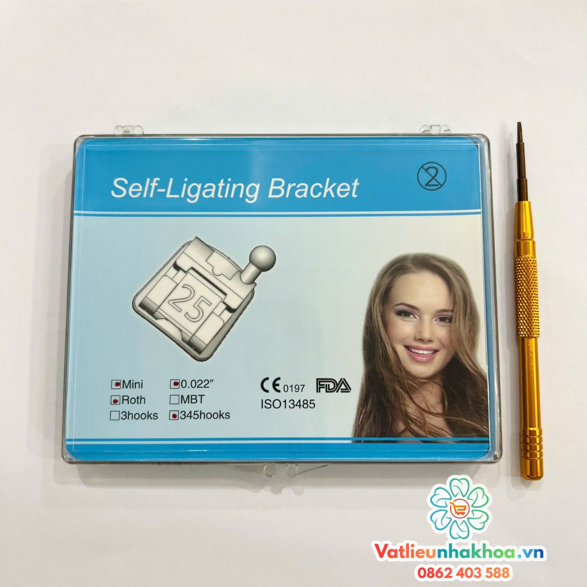 Mắc cài kim loại tự khóa Self - Ligating Bracket (tự buộc) (MUA 5 TẶNG 1)