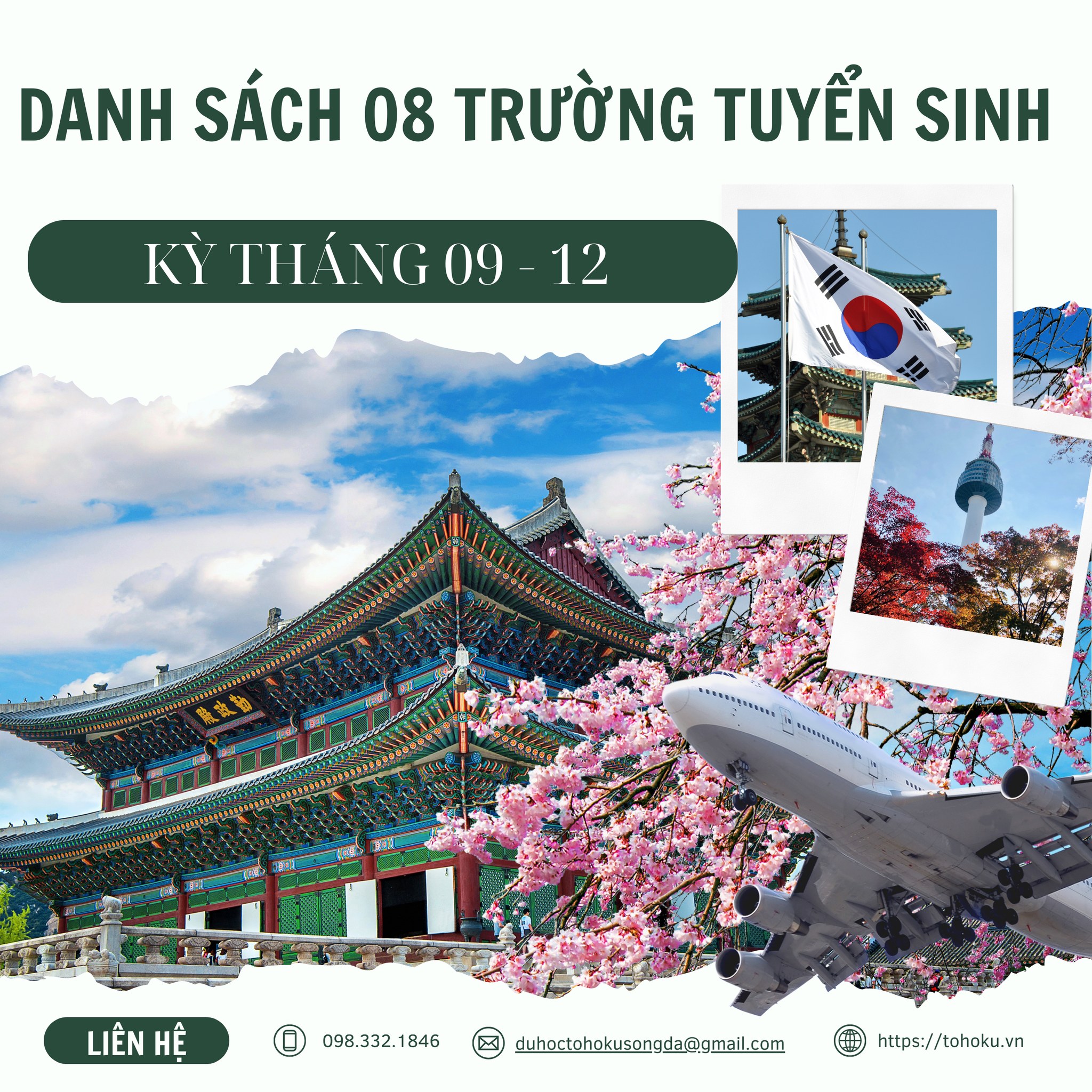 DANH SÁCH 08 TRƯỜNG TUYỂN SINH KỲ THÁNG 09 - 12