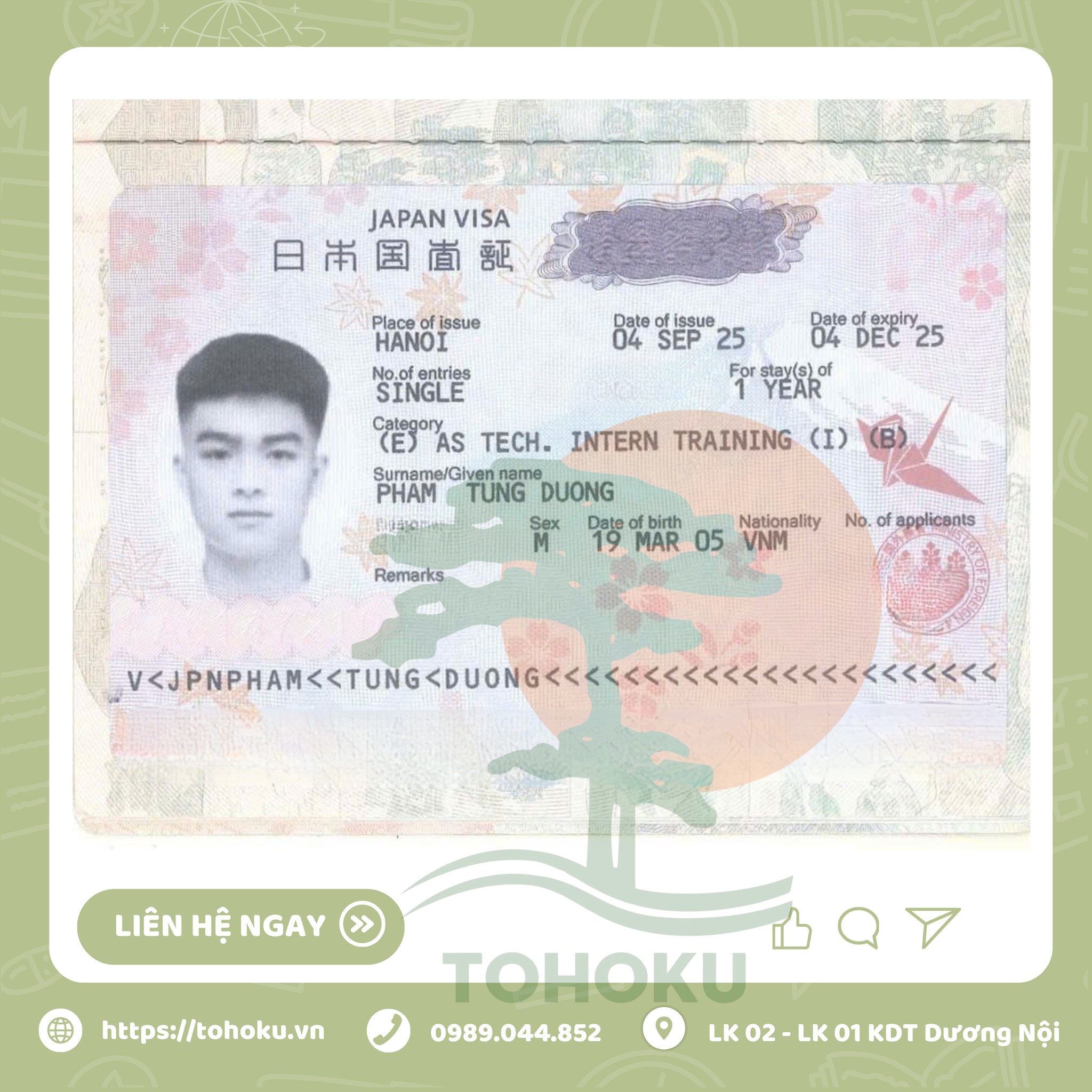 Chúc Mừng Học Viên Nguyễn Văn Mạnh Và Phạm Tùng Dương Nhận Tấm Visa Nhật Bản