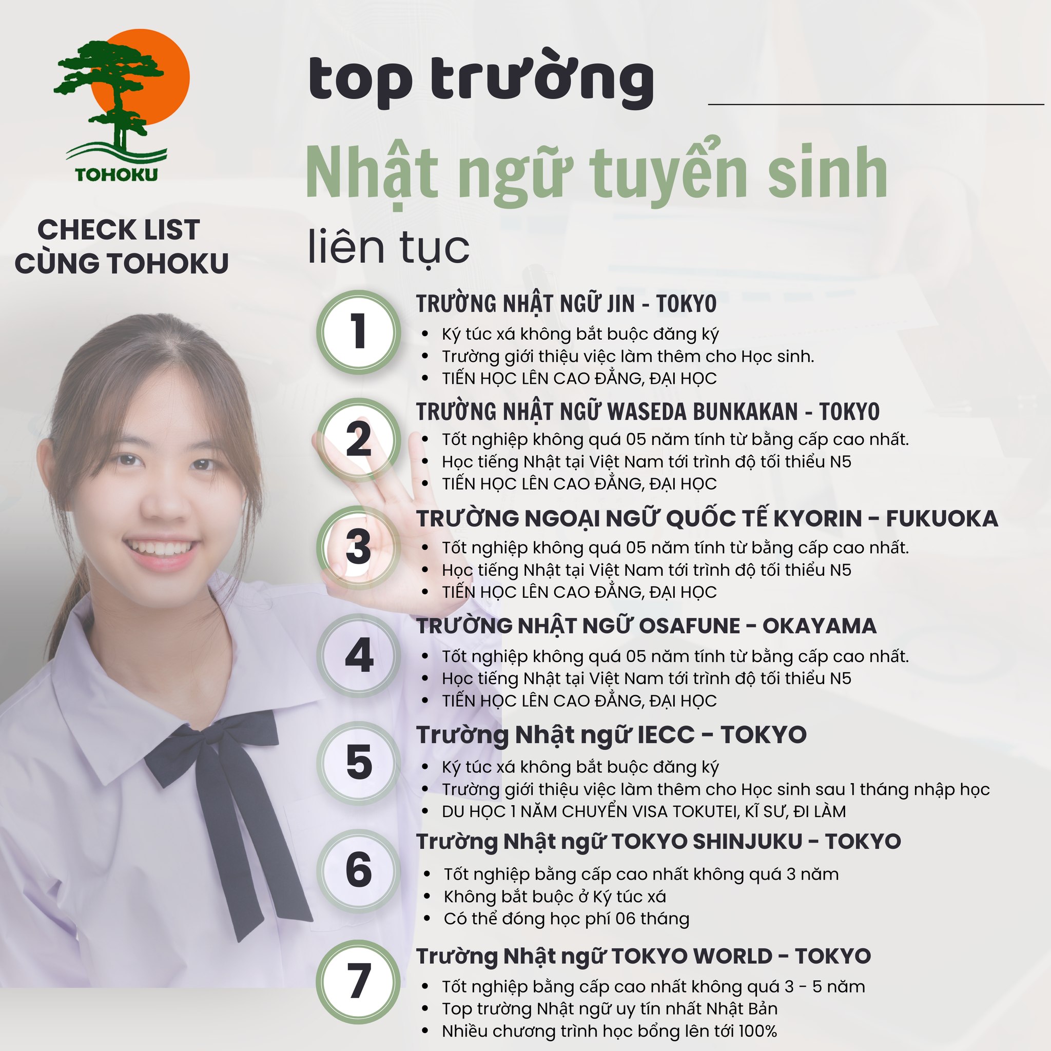 TUYỂN SINH DU HỌC NHẬT BẢN KỲ THÁNG 10 – TOP 7 TRƯỜNG NHẬT NGỮ UY TÍN, TUYỂN SINH LIÊN TỤC