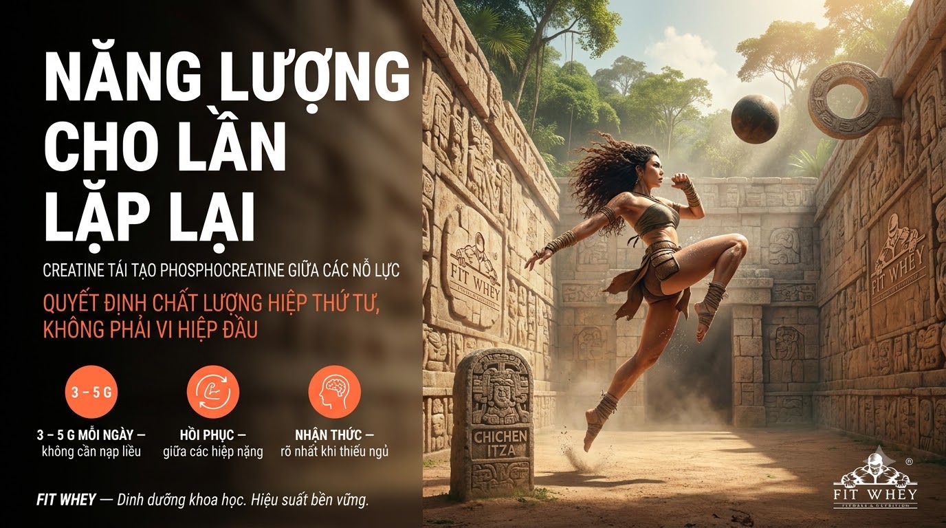 Creatine cho hybrid athlete: cơ, não và hồi phục