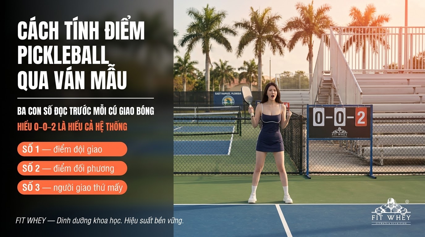Cách tính điểm Pickleball: giải thích bằng một ván mẫu