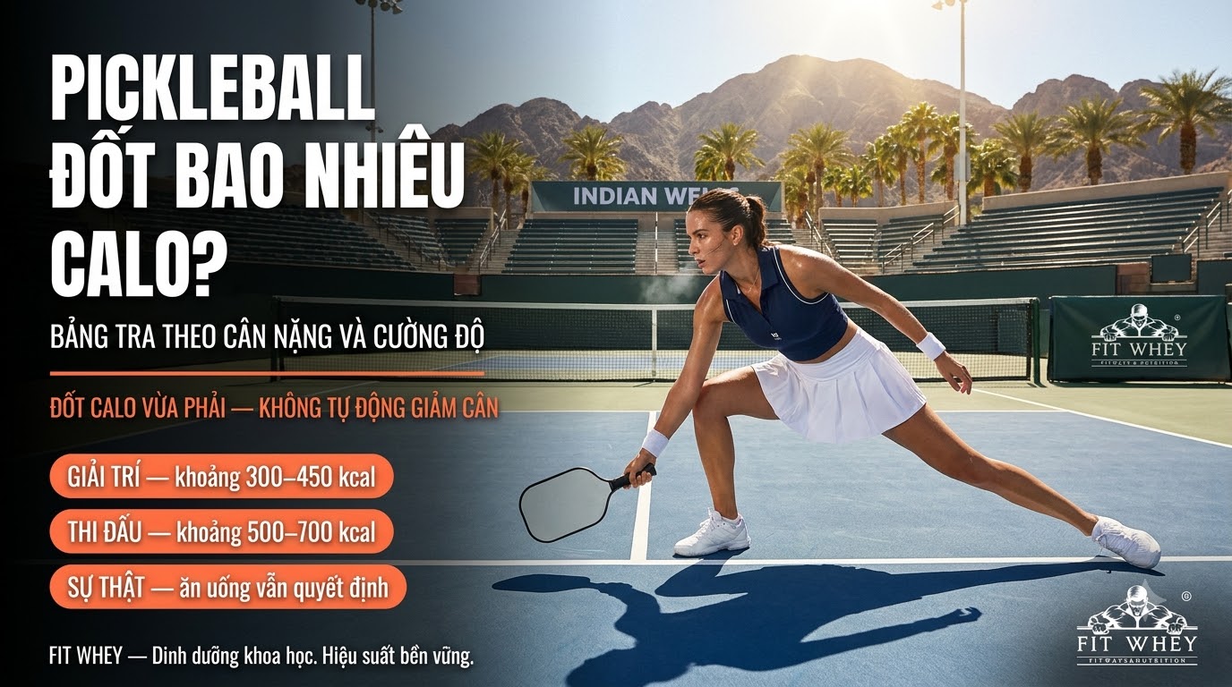 Chơi Pickleball đốt bao nhiêu calo? Bảng tra theo cân nặng