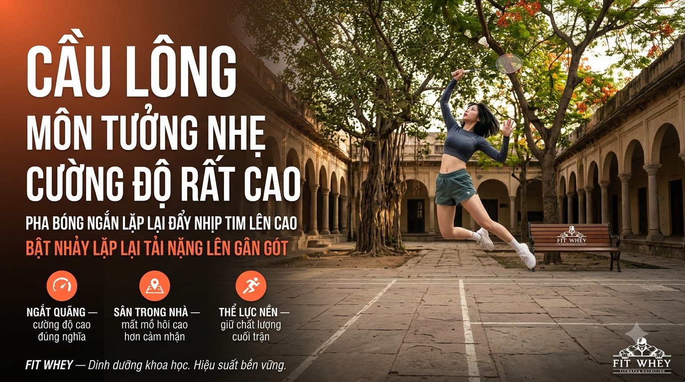 Cầu lông: môn tưởng nhẹ nhưng cường độ tim mạch rất cao