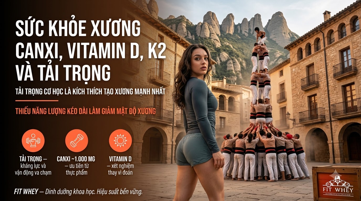 Sức khỏe xương: canxi, vitamin D, K2 và tải trọng