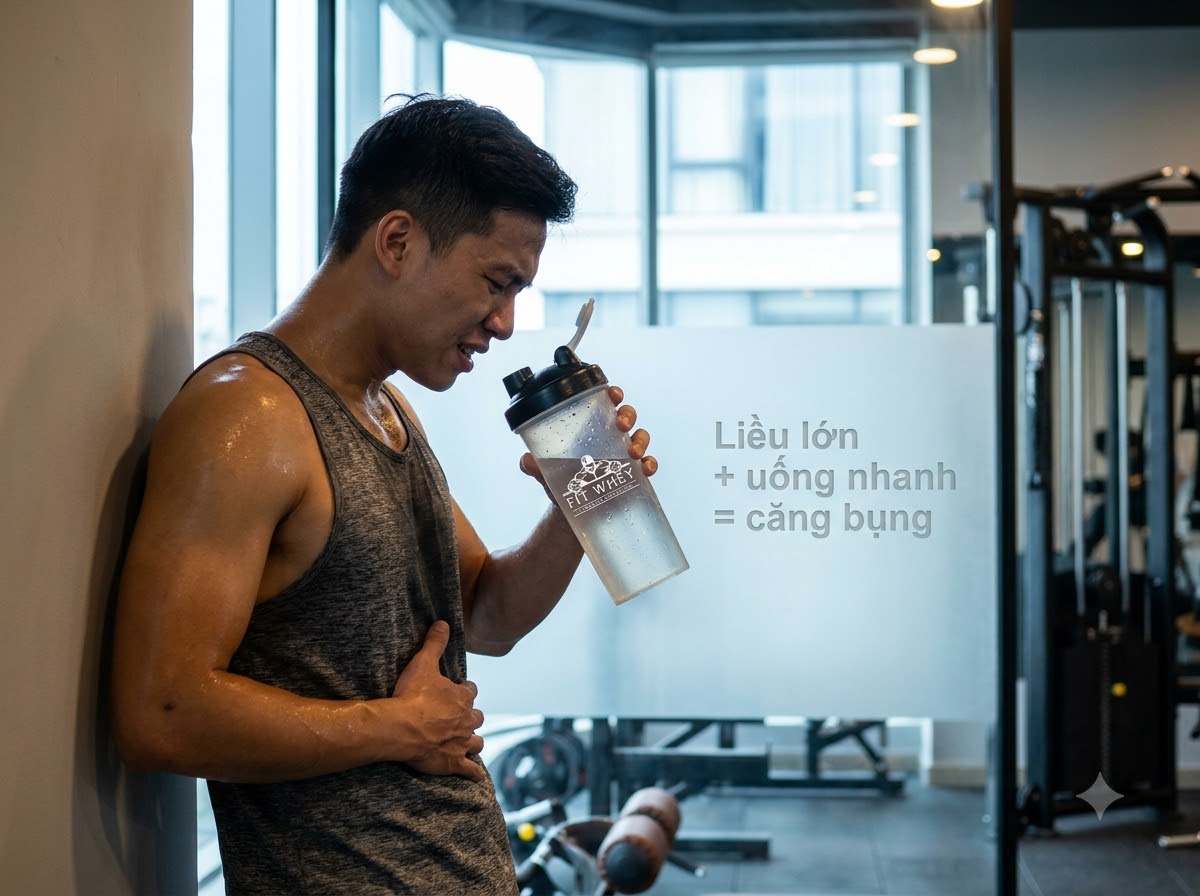 Vì sao whey không lactose vẫn có thể gây đầy bụng?