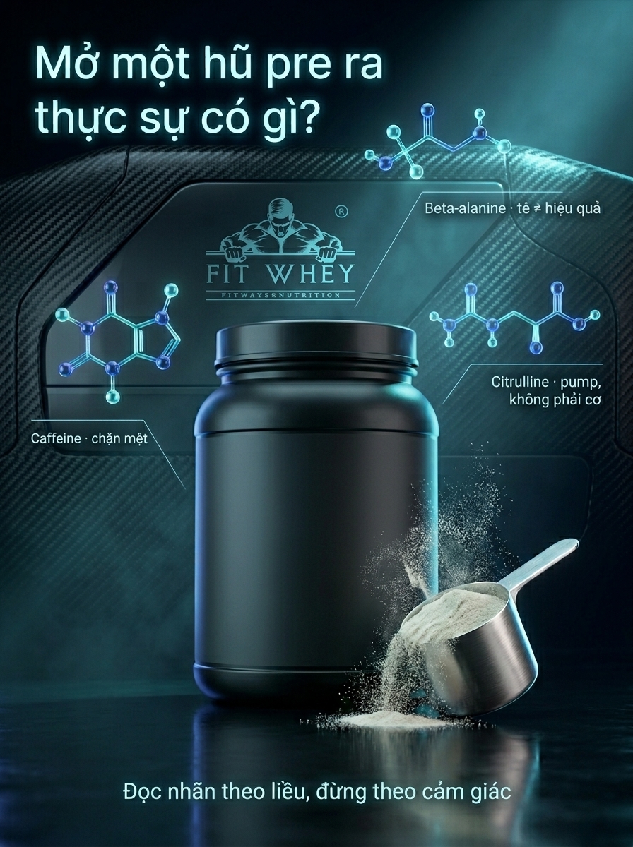 Trong pre-workout có gì? Caffeine, beta-alanine, citrulline thực sự làm gì?
