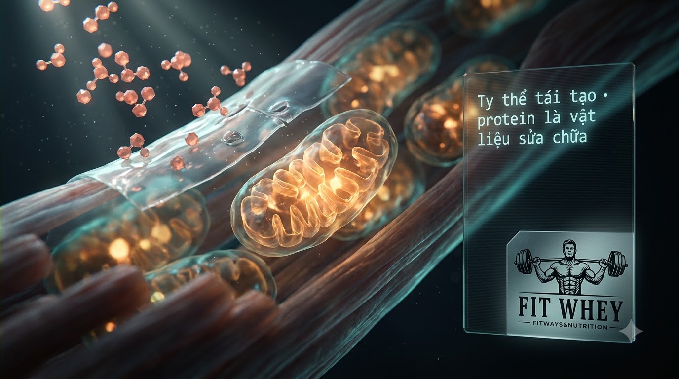 Minh họa protein hỗ trợ tái tạo ty thể sau bài tập endurance