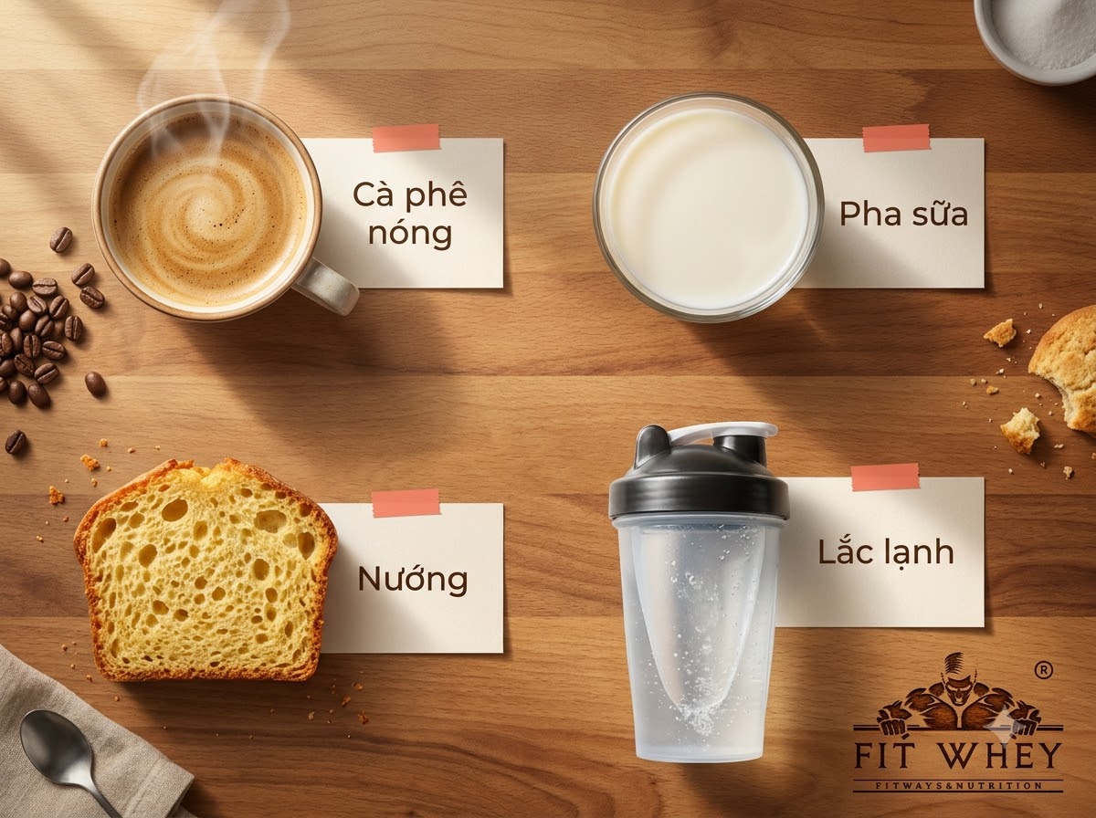Bốn cách pha chế whey với nhiệt độ và thực phẩm khác nhau