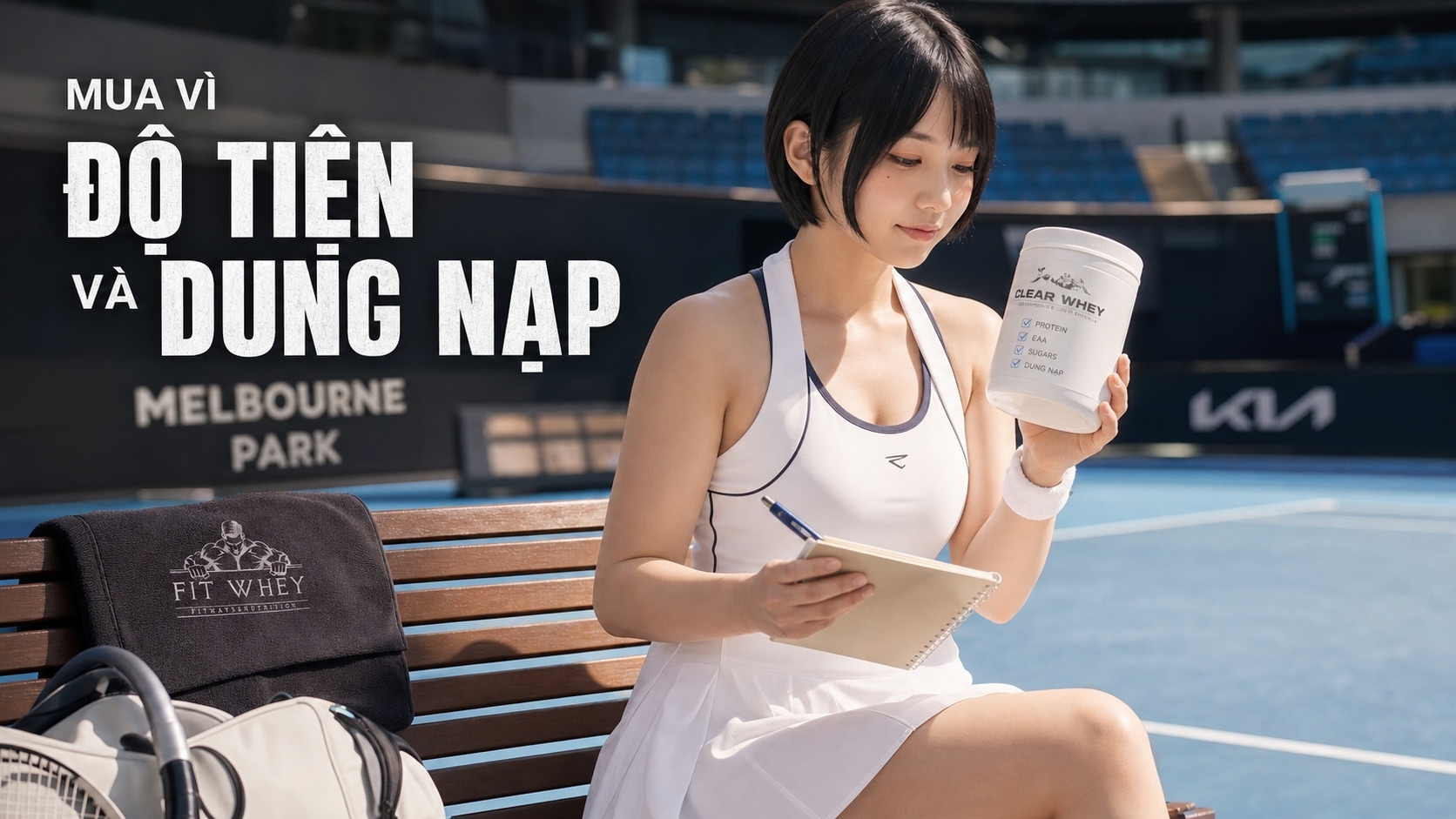 Vận động viên đọc nhãn clear whey để đánh giá độ tiện và khả năng dung nạp
