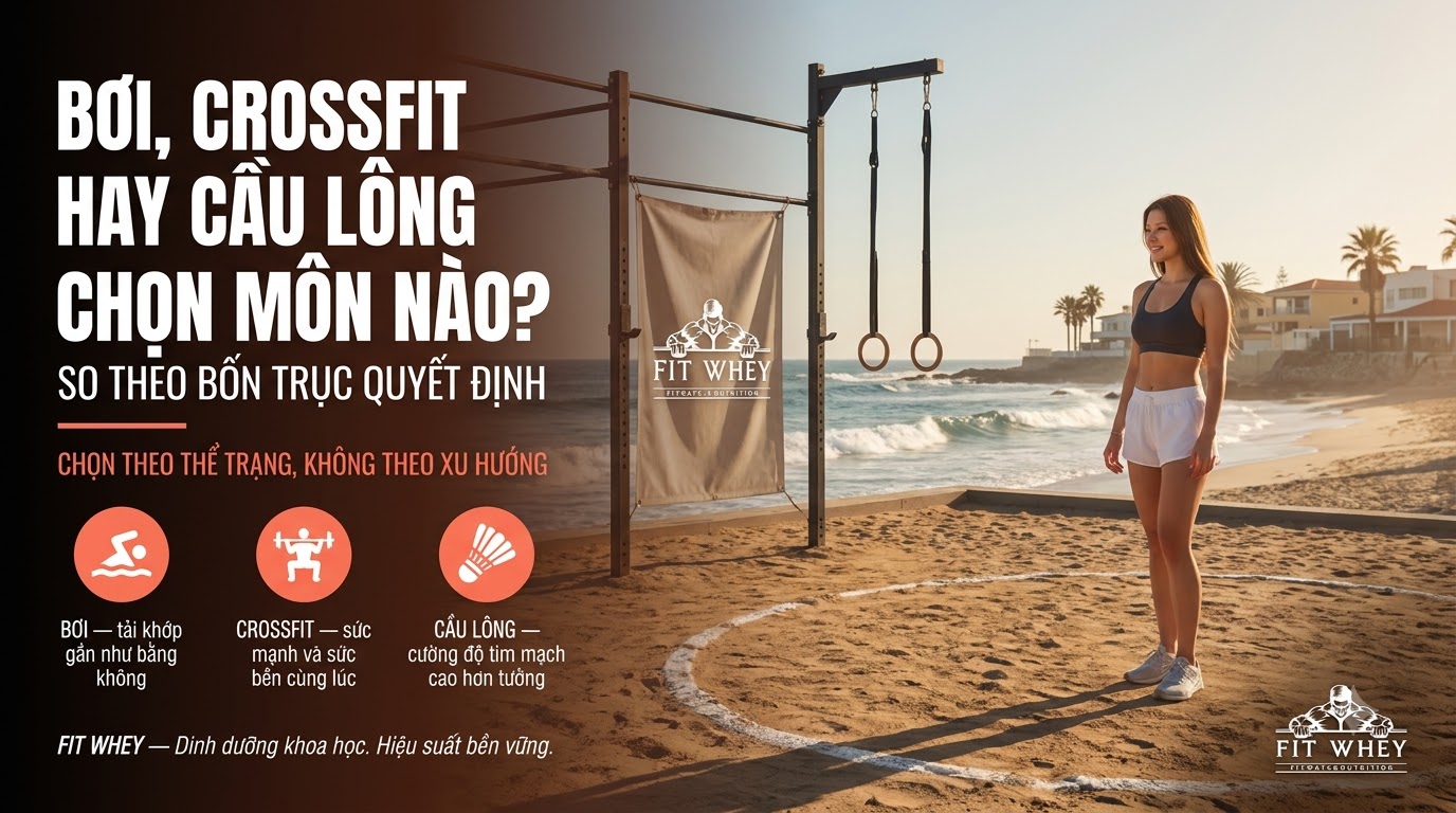 Nữ vận động viên tại khu tập cát, minh họa lựa chọn môn theo thể trạng