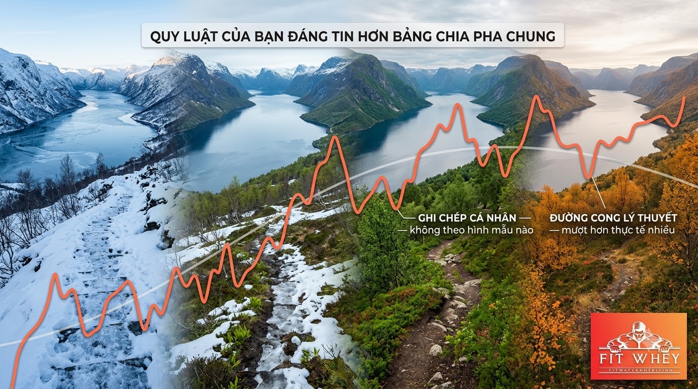 Người theo dõi một lộ trình thay đổi, minh họa chu kỳ và dữ liệu cá nhân