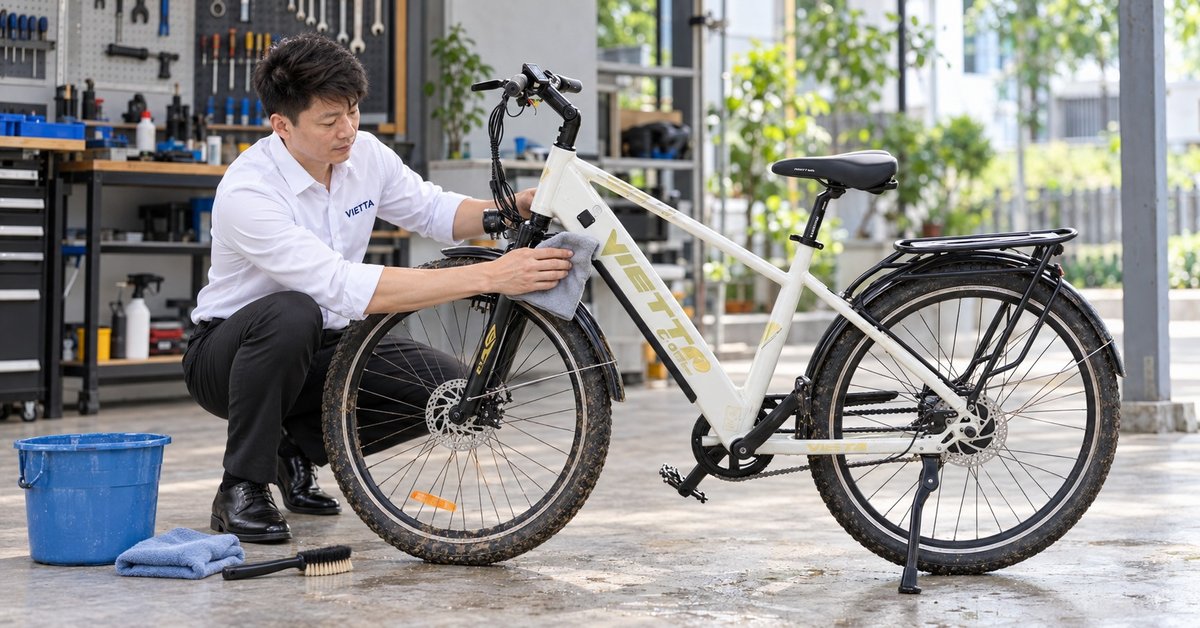 Cách vệ sinh xe đạp trợ lực đúng cách: 7 bước tránh ảnh hưởng pin và hệ thống điện