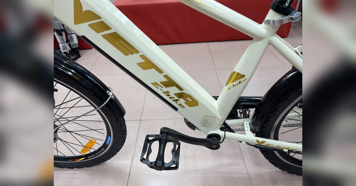 Bàn đạp và khu vực cảm biến trợ lực trên xe đạp VIETTA