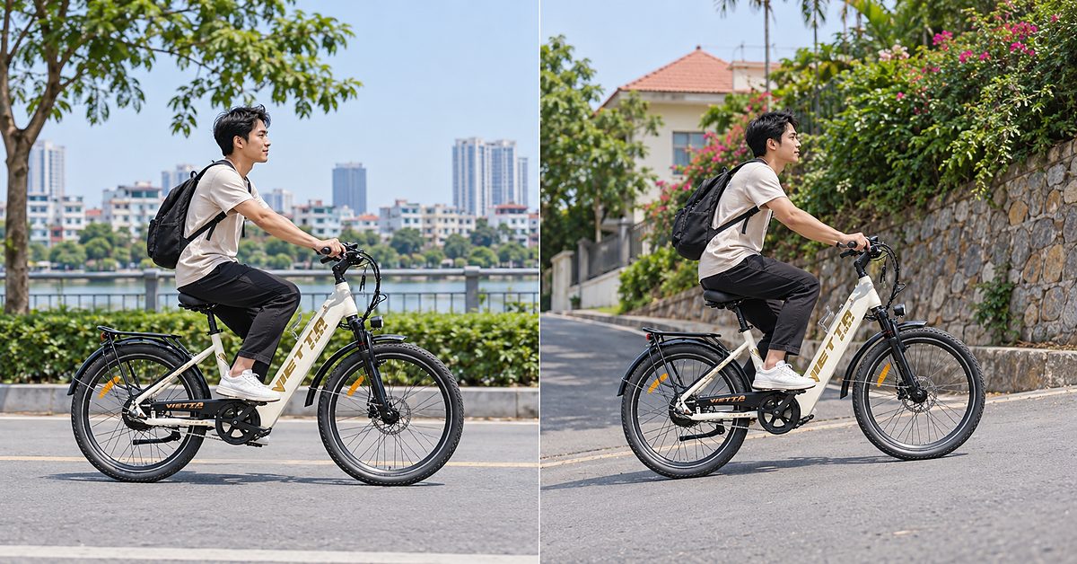 Cùng xe VIETTA trong điều kiện đường bằng và dốc nhẹ