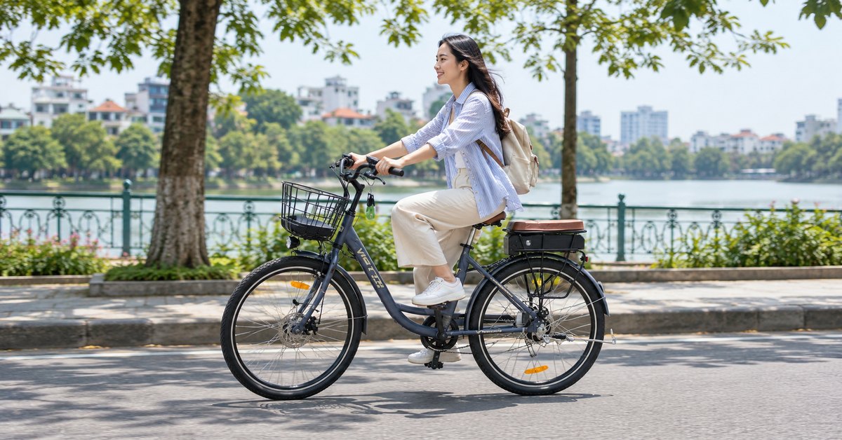 Người dùng chủ động đạp kết hợp trợ lực trên xe VIETTA