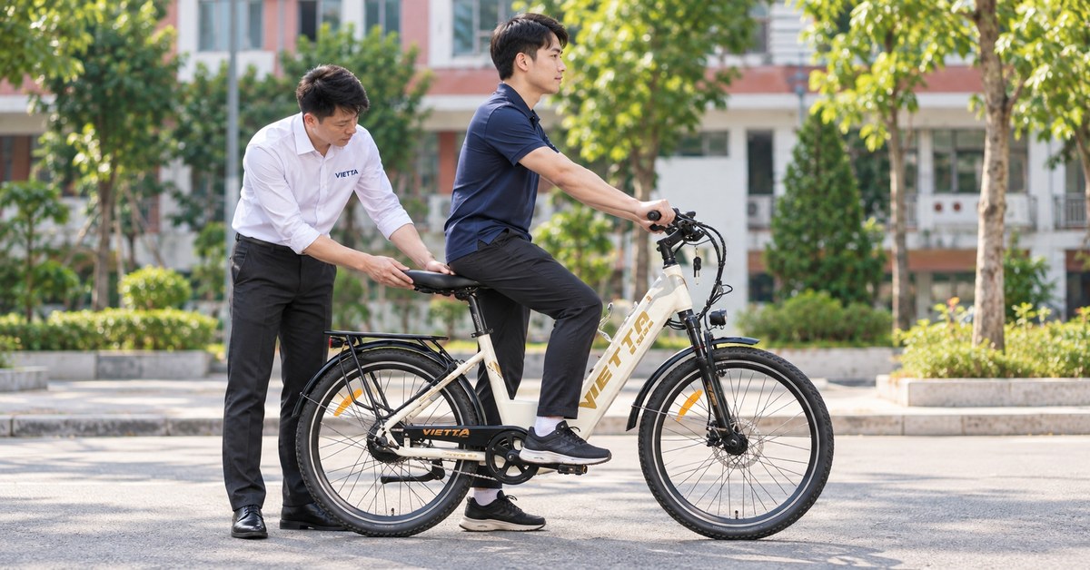 Điều chỉnh chiều cao yên xe VIETTA để có tư thế đạp tự nhiên