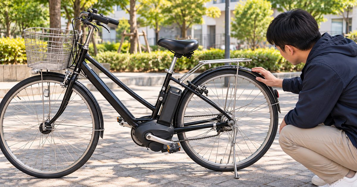 Kiểm tra khung, phanh, lốp và xích của xe đạp trợ lực cũ