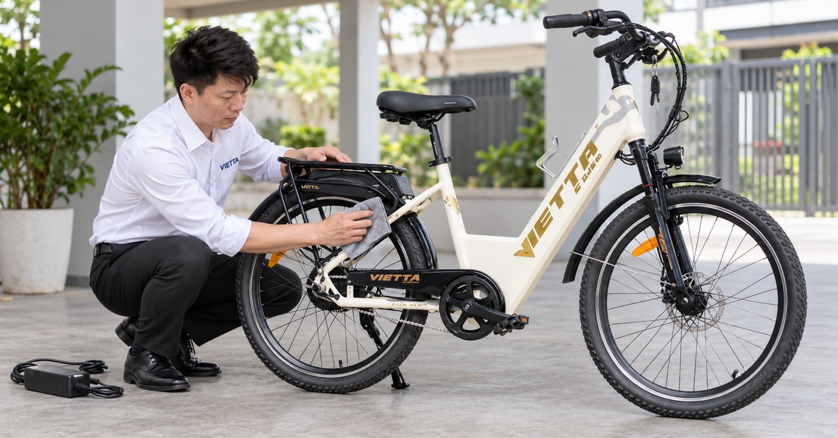 Lau khô xe VIETTA trước khi bật nguồn hoặc cắm sạc