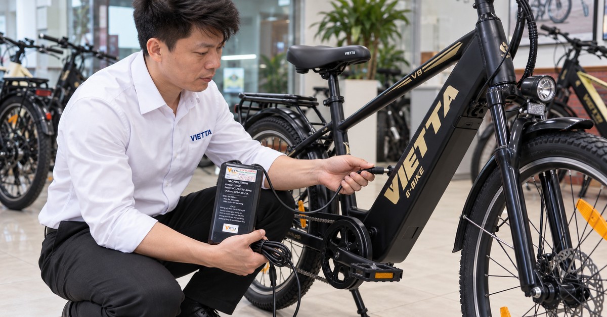 Ngắt bộ sạc xe VIETTA sau khi quá trình sạc hoàn tất