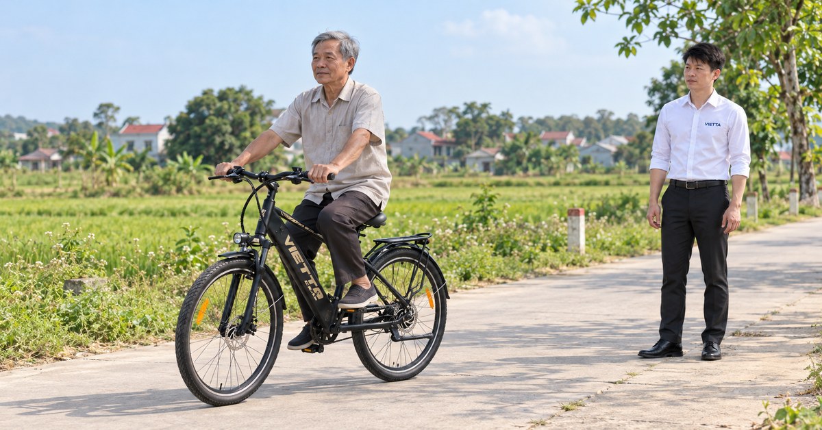 Thử đạp xe VIETTA ở chế độ không sử dụng trợ lực