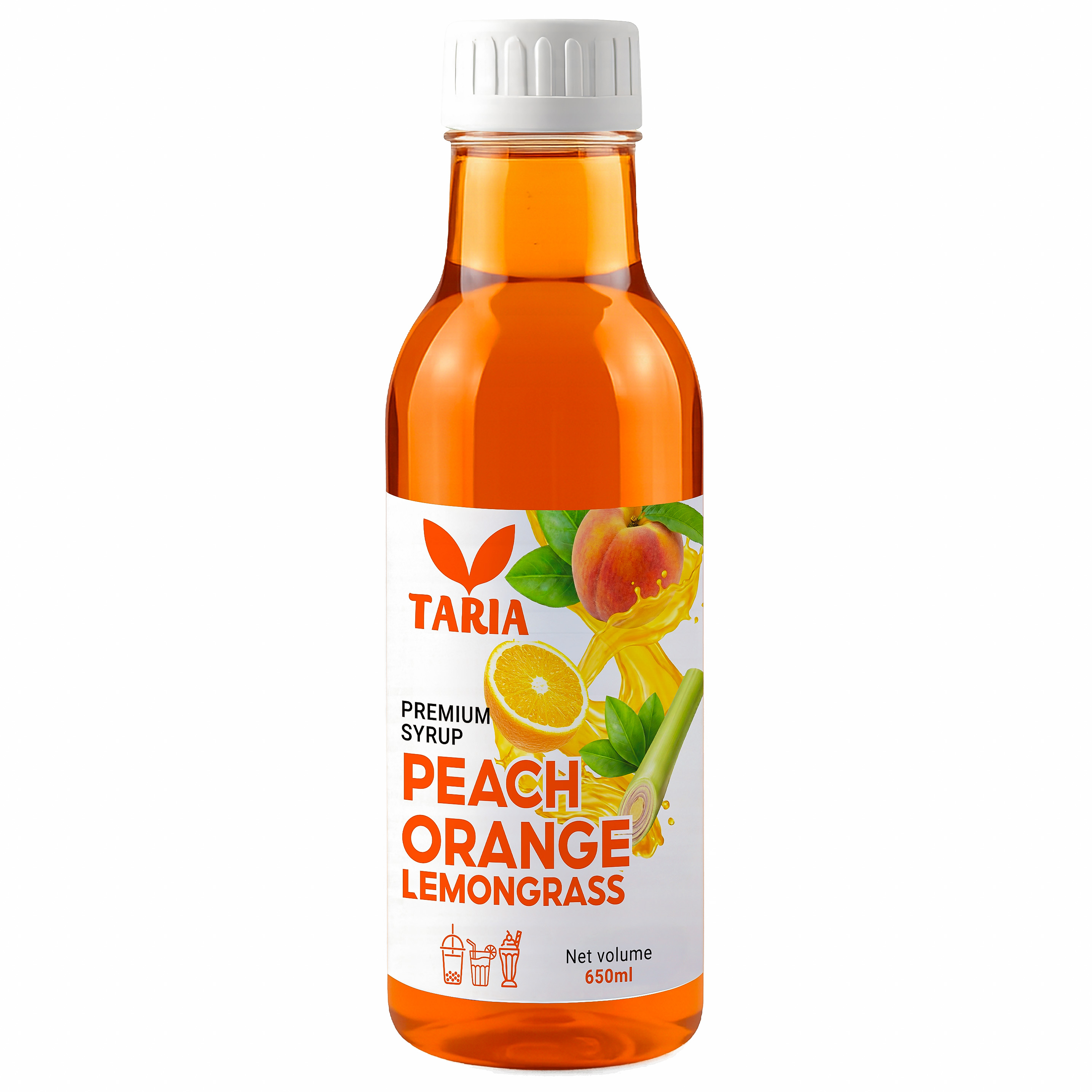 Syrup Đào Cam Sả Taria (650 ml)
