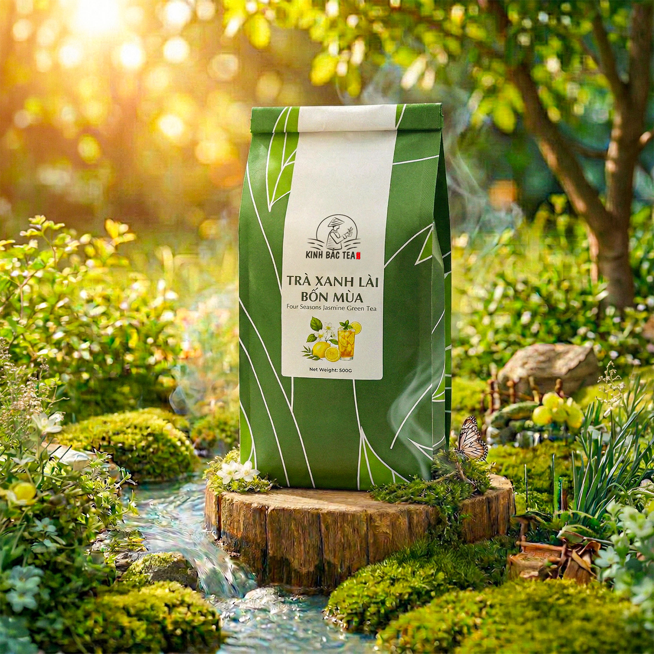 Trà Xanh Lài Bốn Mùa 500g (Mùi Thơm Hương Lài - Màu Nước Vàng Trong)