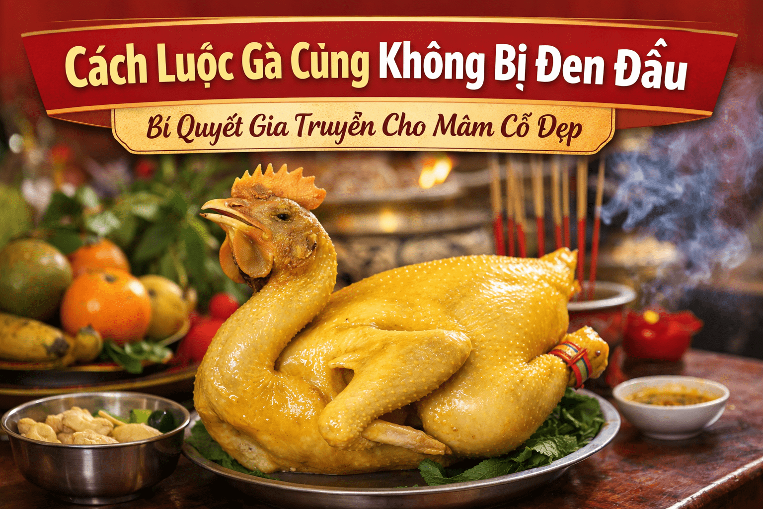 Cách luộc gà cúng không bị đen đầu: Bí quyết gia truyền cho mâm cỗ đẹp
