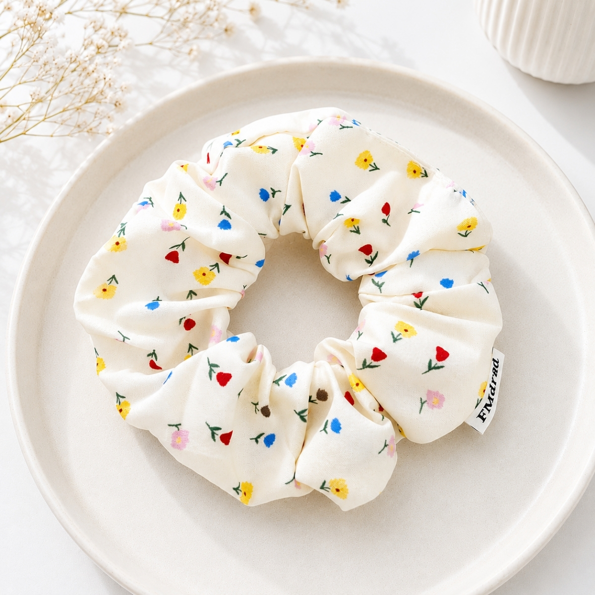 Dây Buộc Tóc Scrunchies Phối Ren Nơ Ruy Băng Phong Cách Tiểu Thư Vintage