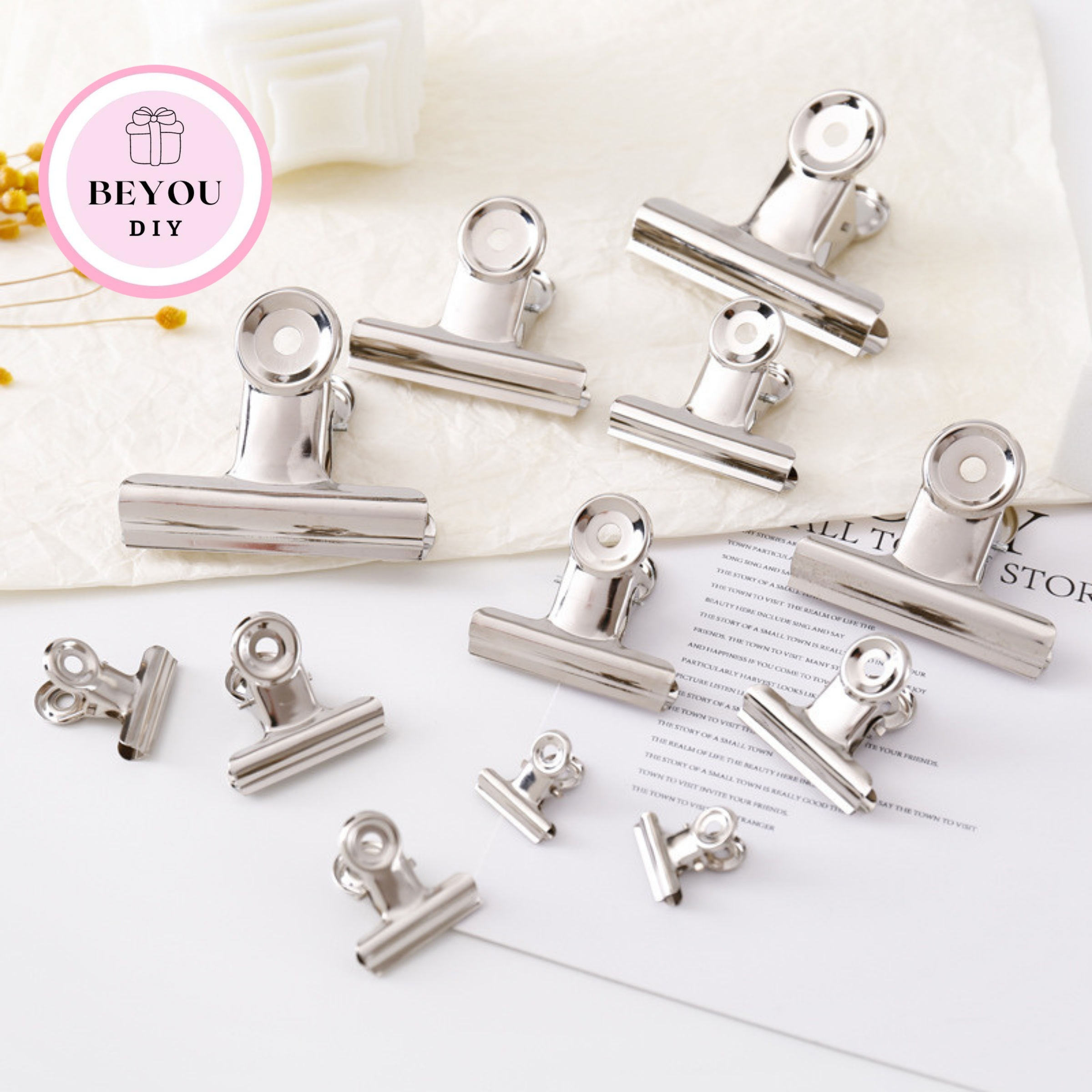 Kẹp Giấy Kim Loại Inox, Kẹp Hồ Sơ, Kẹp Tài Liệu, Kẹp Ảnh Trang Trí BEYOU