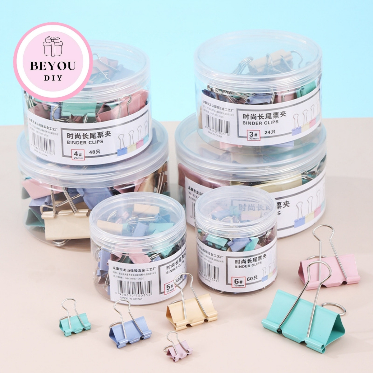 Kẹp Bướm Màu Pastel, Kẹp Giấy Văn Phòng Màu Macaron Dễ Thương, Decor Bàn Học Bàn Làm Việc