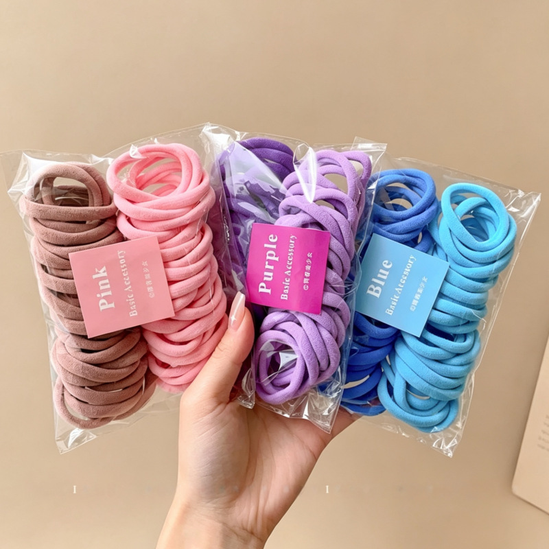 Túi 50 Dây Thun Cột Tóc Hàn Quốc Co Giãn, Không Gây Đau Tóc, Nhiều Màu Sắc Hot Trend