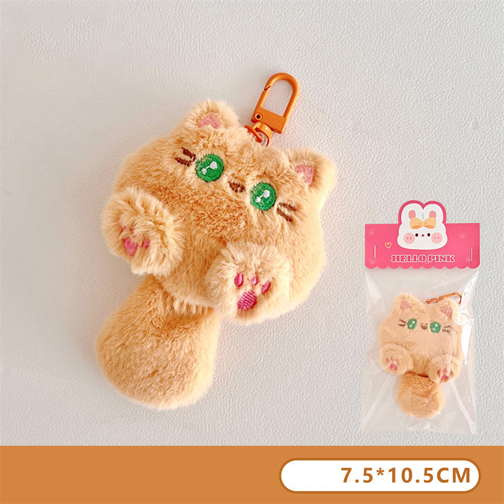 Móc Khóa Mèo Đuôi Dài Cute Lông Mềm, Thú Bông Mini Treo Cặp Túi Xách Balo Dễ Thương BEYOU DIY