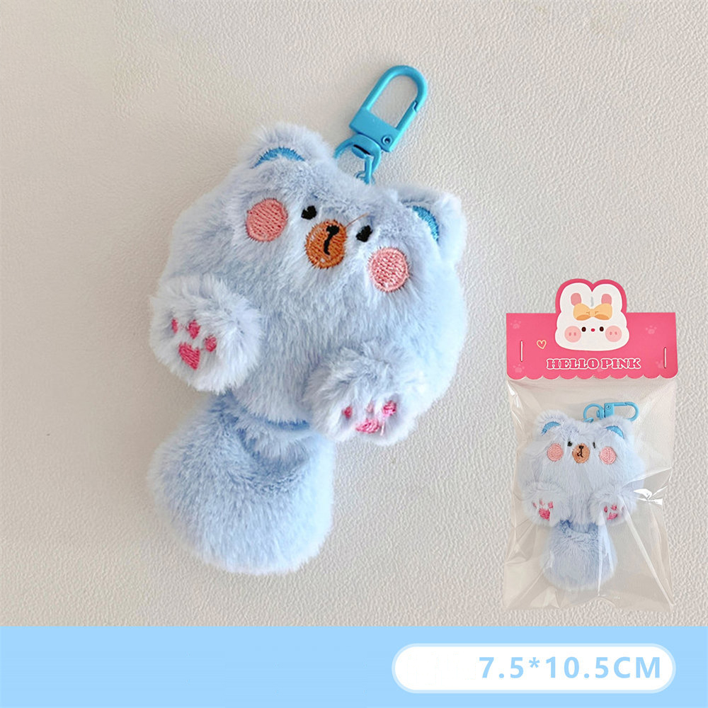 Móc Khóa Mèo Đuôi Dài Cute Lông Mềm, Thú Bông Mini Treo Cặp Túi Xách Balo Dễ Thương BEYOU DIY