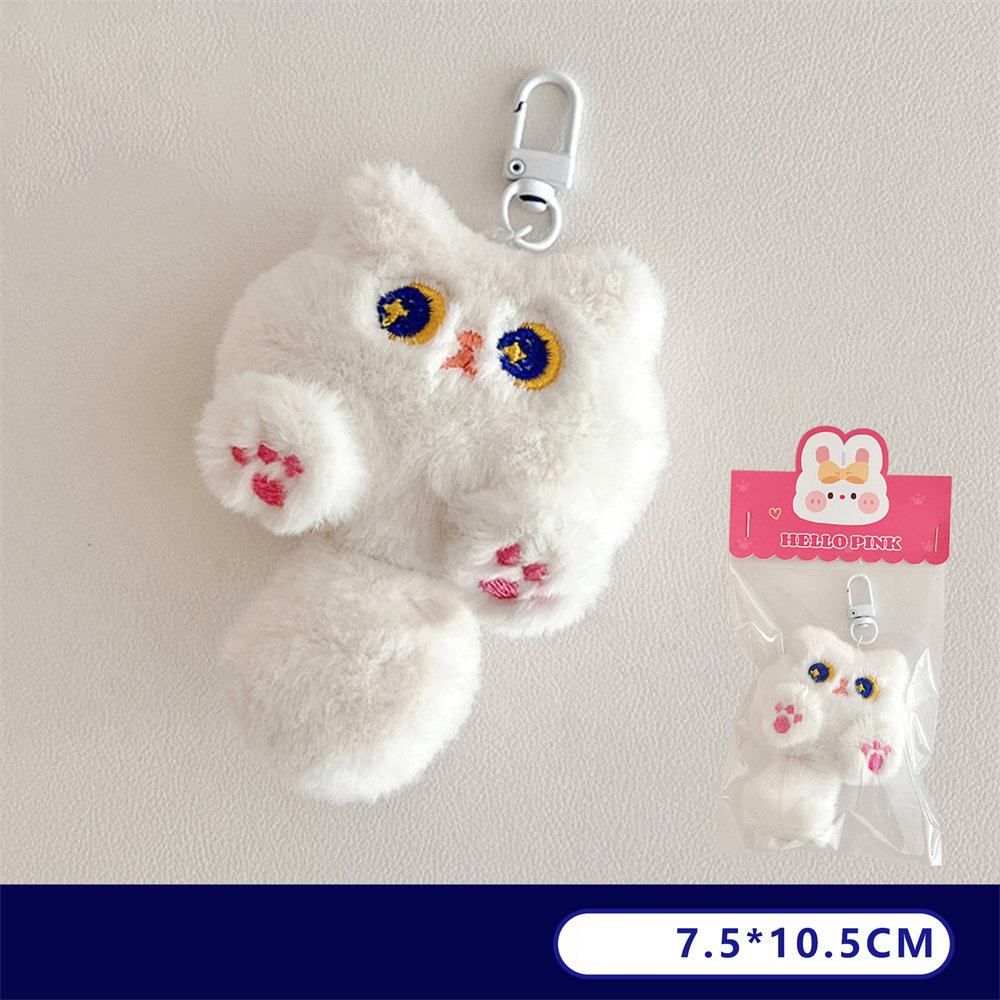 Móc Khóa Mèo Đuôi Dài Cute Lông Mềm, Thú Bông Mini Treo Cặp Túi Xách Balo Dễ Thương BEYOU DIY