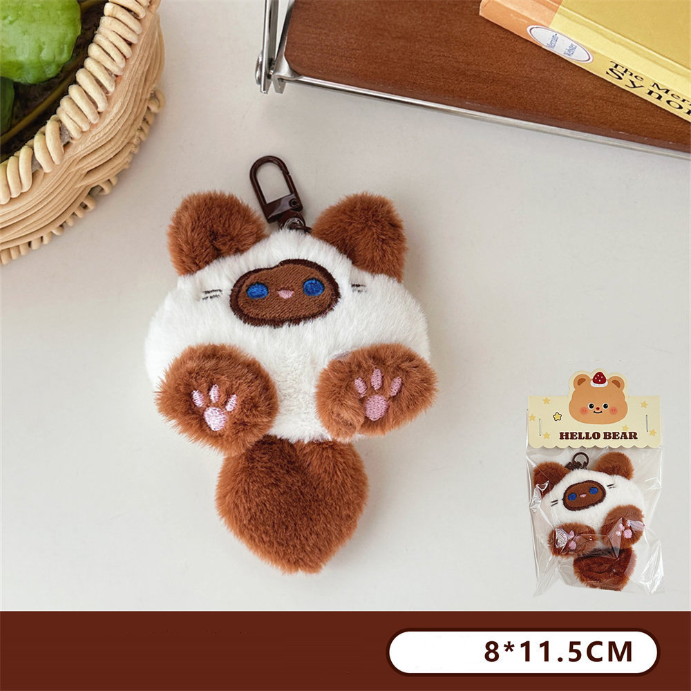 Móc Khóa Mèo Đuôi Dài Cute Lông Mềm, Thú Bông Mini Treo Cặp Túi Xách Balo Dễ Thương BEYOU DIY