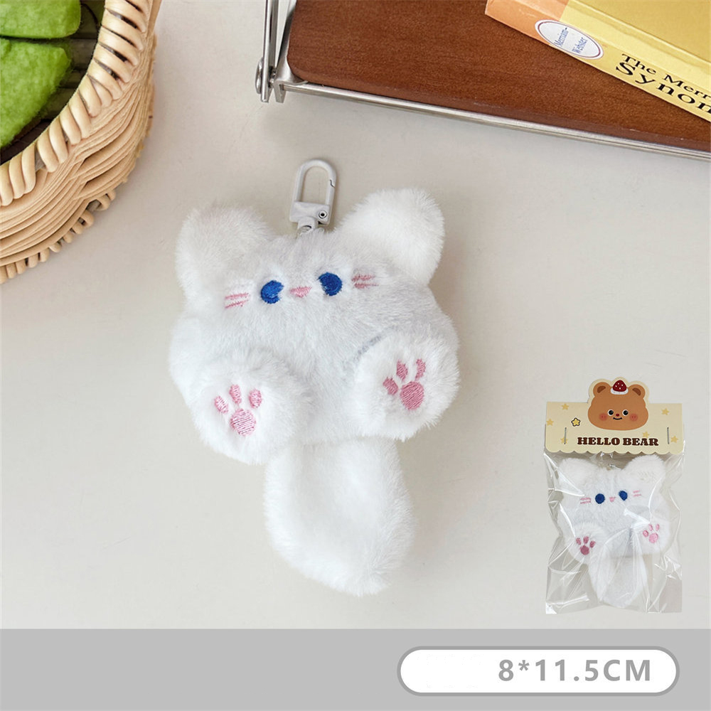 Móc Khóa Mèo Đuôi Dài Cute Lông Mềm, Thú Bông Mini Treo Cặp Túi Xách Balo Dễ Thương BEYOU DIY