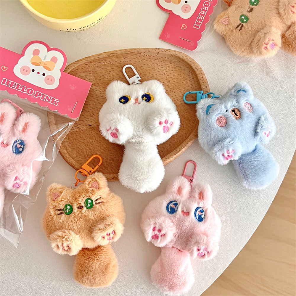 Móc Khóa Mèo Đuôi Dài Cute Lông Mềm, Thú Bông Mini Treo Cặp Túi Xách Balo Dễ Thương BEYOU DIY