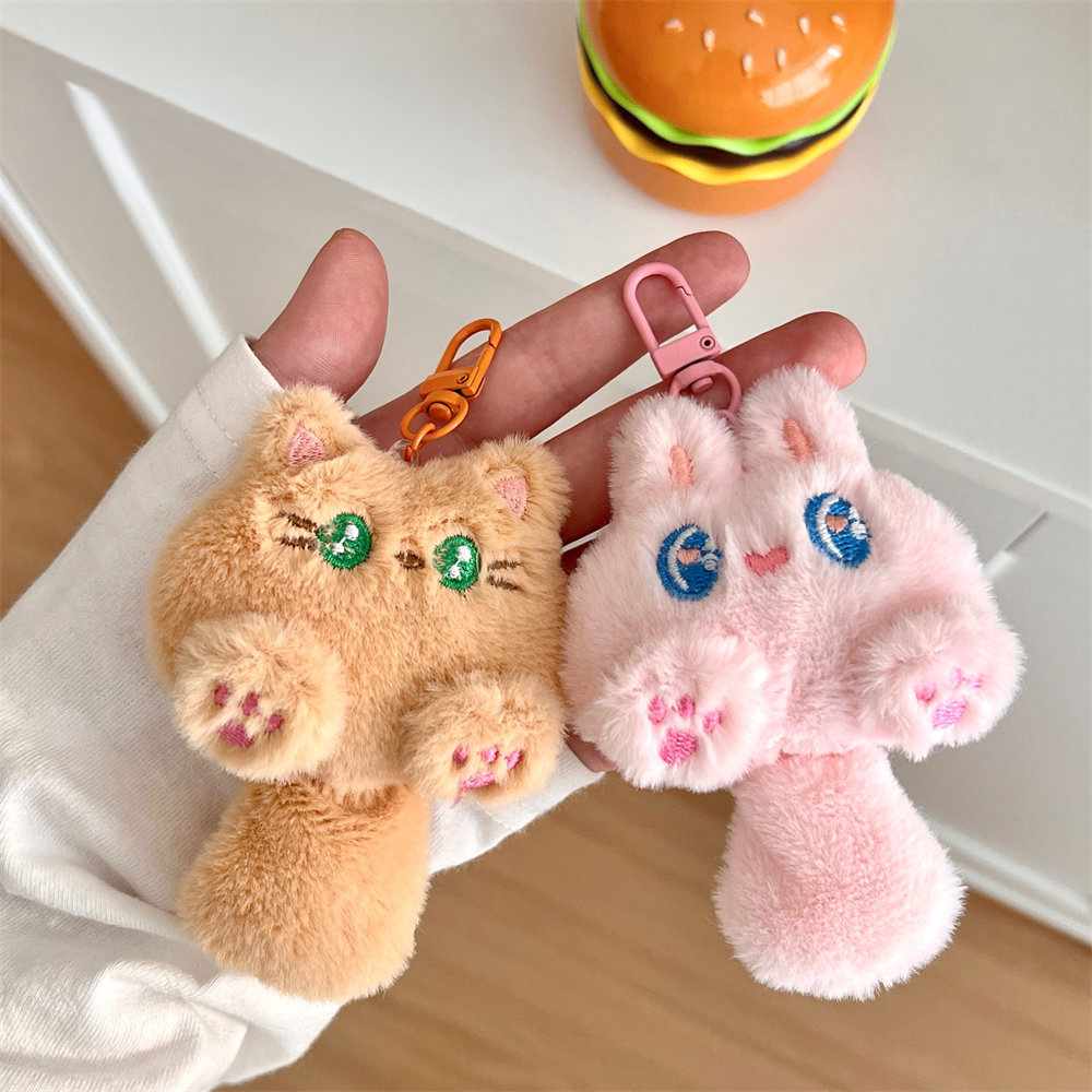Móc Khóa Mèo Đuôi Dài Cute Lông Mềm, Thú Bông Mini Treo Cặp Túi Xách Balo Dễ Thương BEYOU DIY
