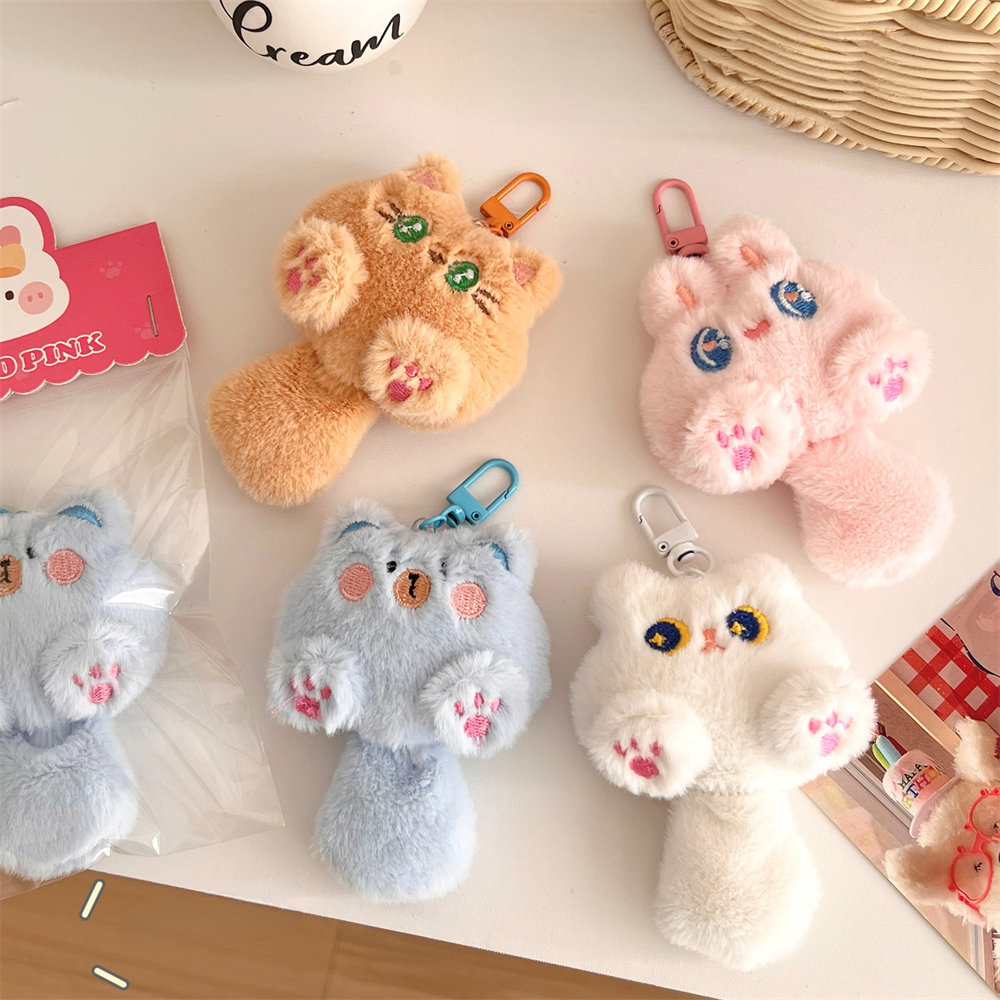 Móc Khóa Mèo Đuôi Dài Cute Lông Mềm, Thú Bông Mini Treo Cặp Túi Xách Balo Dễ Thương BEYOU DIY