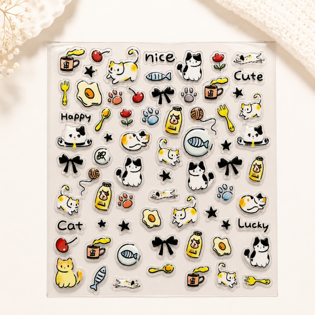 Sticker In Nổi 3D Dán Móng Tay, Điện Thoại, Sổ Tay, Sticker PVC Chống Nước Nhiều Mẫu