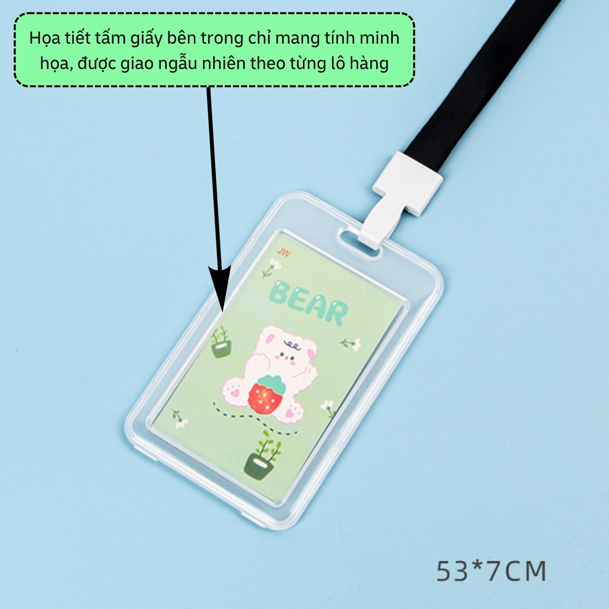 Dây Đeo Thẻ Học Sinh Trong Suốt Kawaii - Vỏ Bọc Thẻ Sinh Viên, CCCD Hoạt Hình Dễ Thương