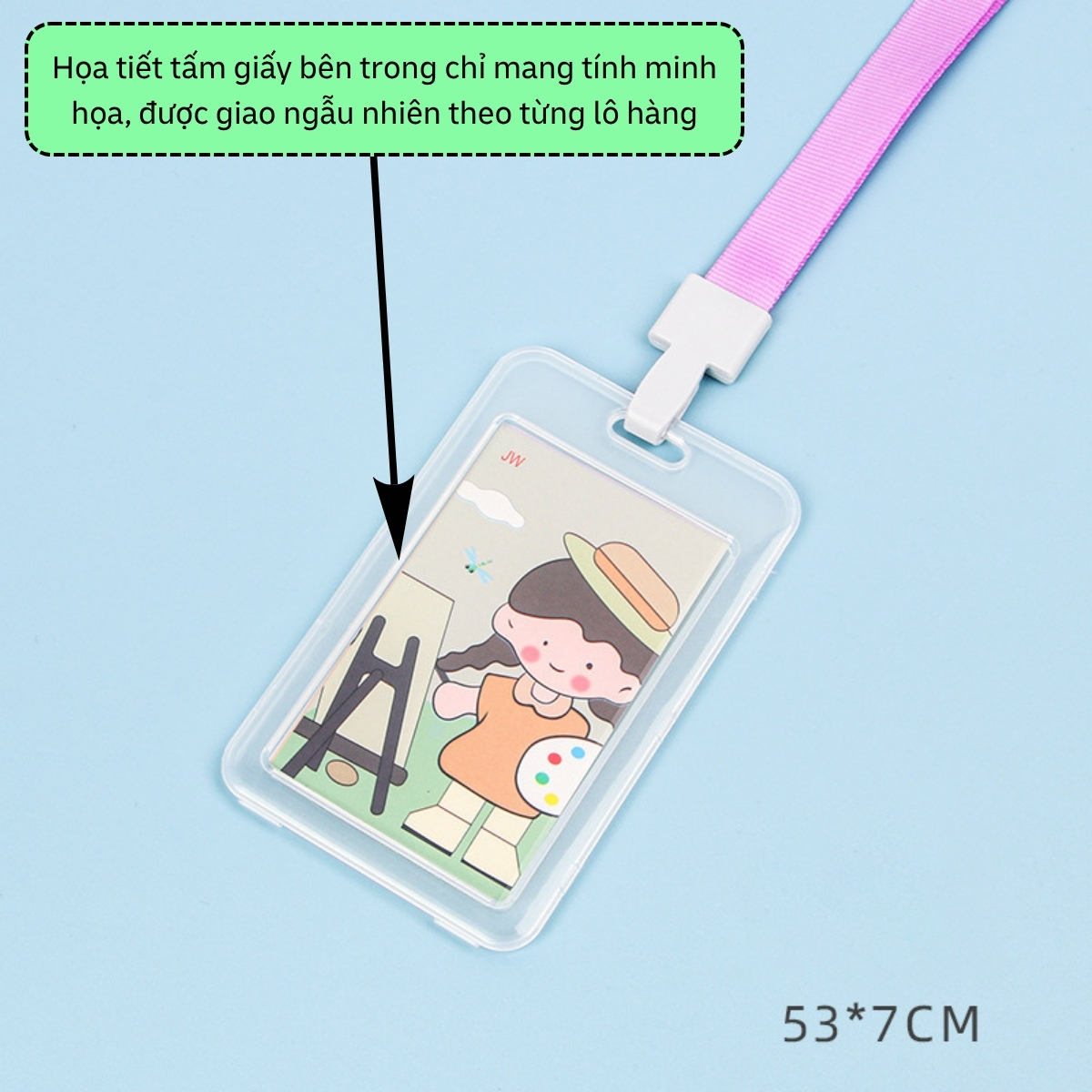 Dây Đeo Thẻ Học Sinh Trong Suốt Kawaii - Vỏ Bọc Thẻ Sinh Viên, CCCD Hoạt Hình Dễ Thương